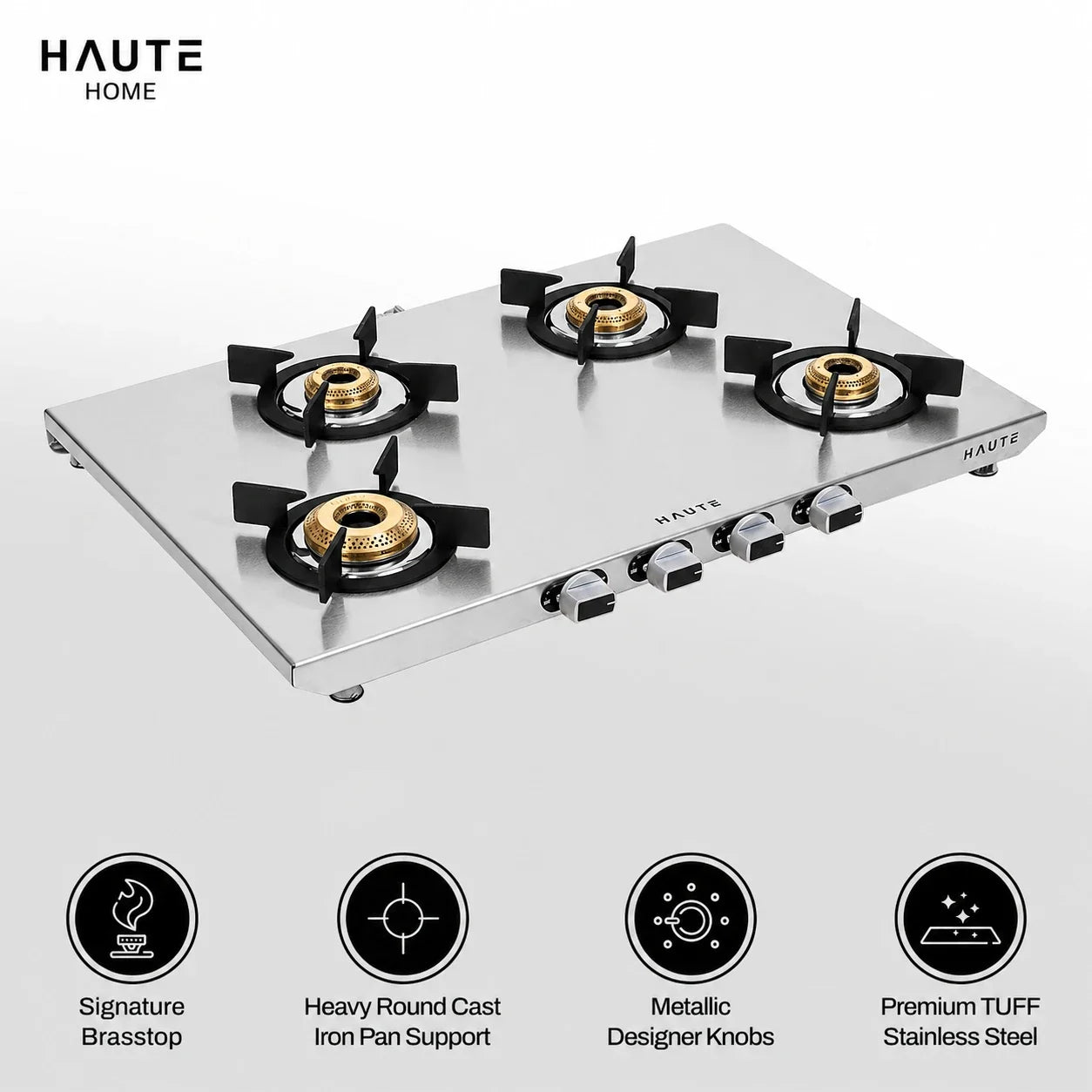 Essencia Series Stainless Steel Gas Stove – 4 Burner
