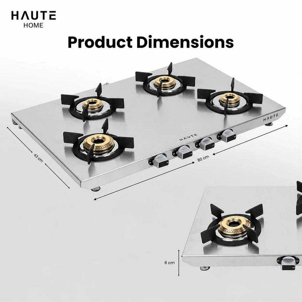 Essencia Series Stainless Steel Gas Stove – 4 Burner