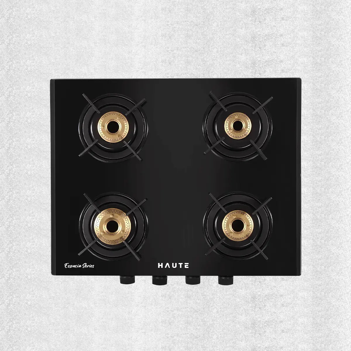 Essencia Series All Black Gas Stove – 4 Burner (Glass Top)