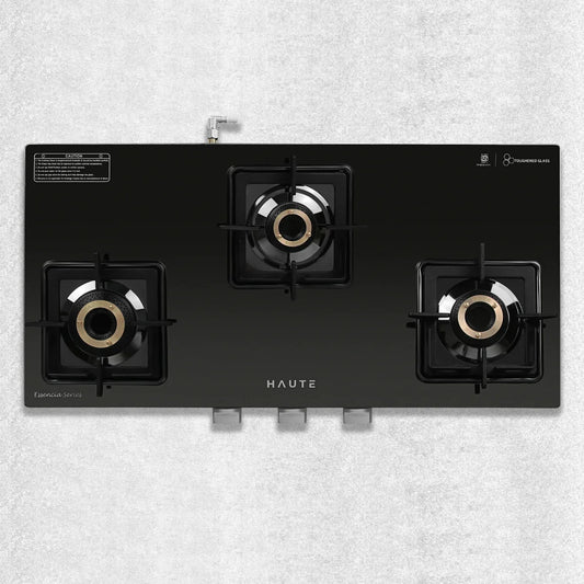 Essencia Automatic Gas Stove – 3 Burner (Glass Top)