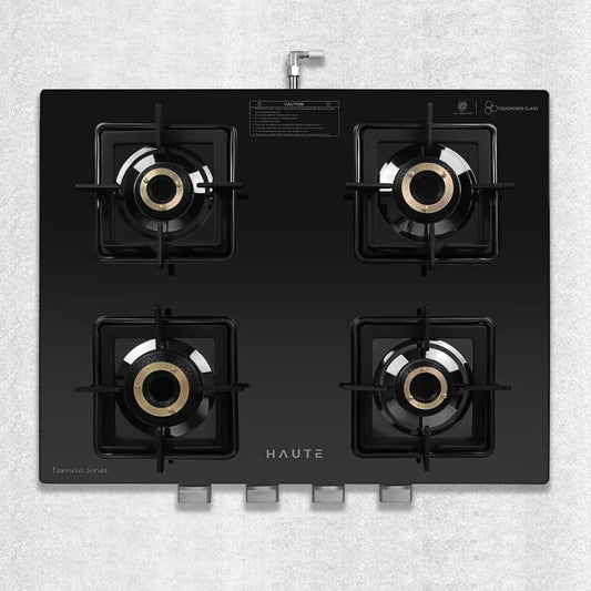 Essencia Automatic Gas Stove – 4 Burner (Glass Top)