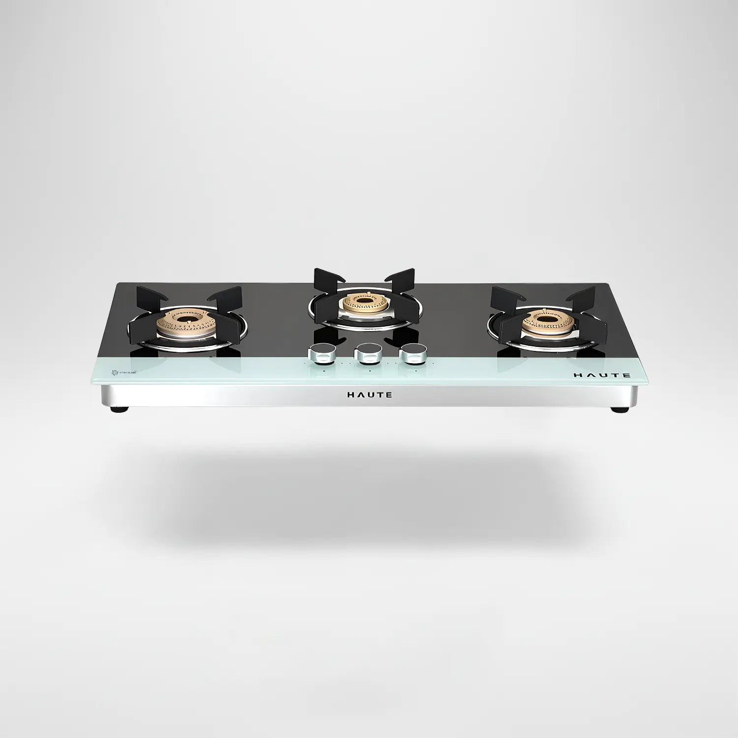Evoque Series B&W Glass Top Gas Stove – 3 Burner