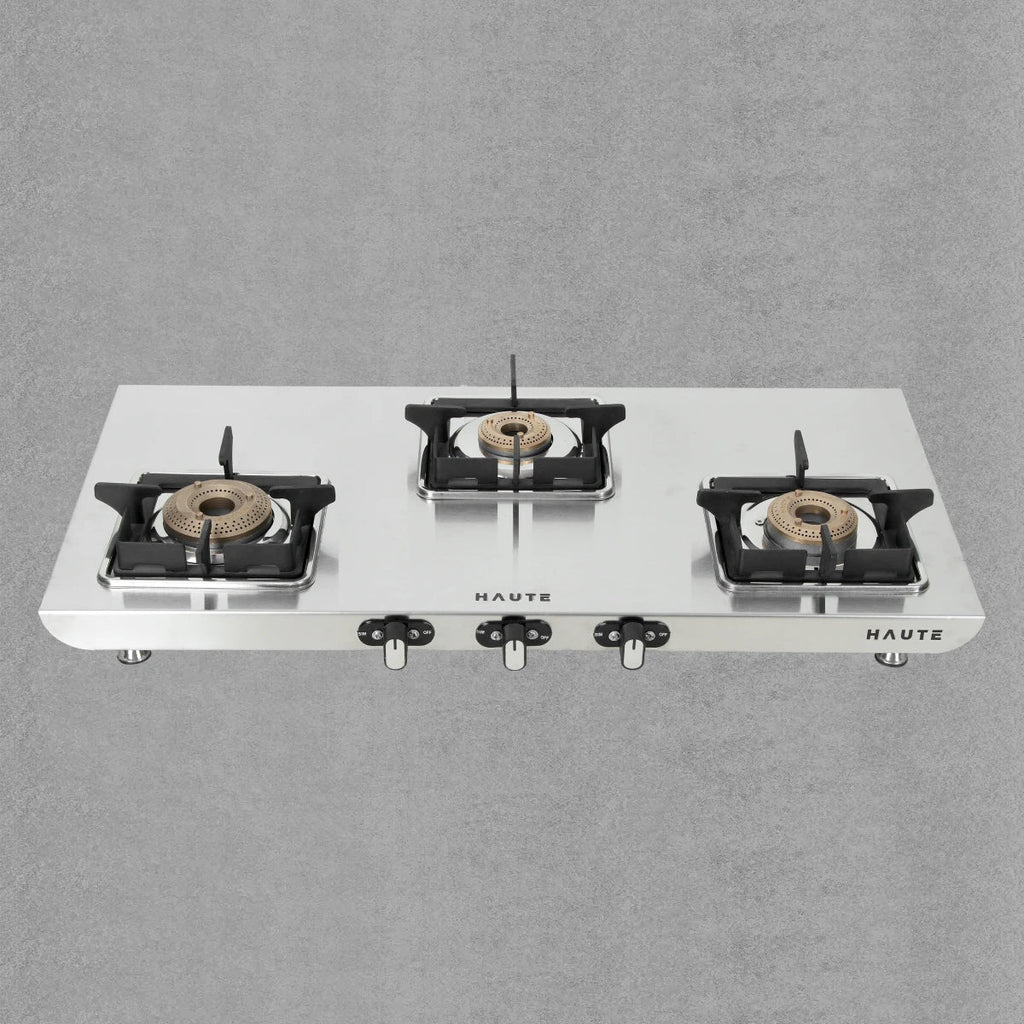 Essencia Elite Series Stainless Steel Gas Stove – 3 Burner