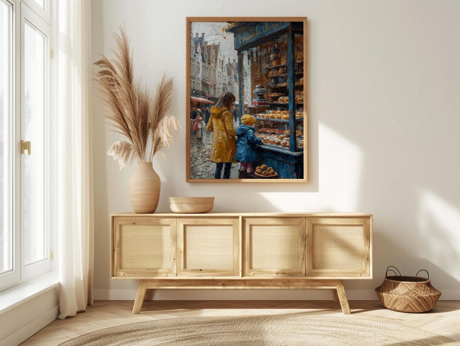 Bruges Bakery Art Print, Mother Child Poster - Mother's Day Gift — view 4