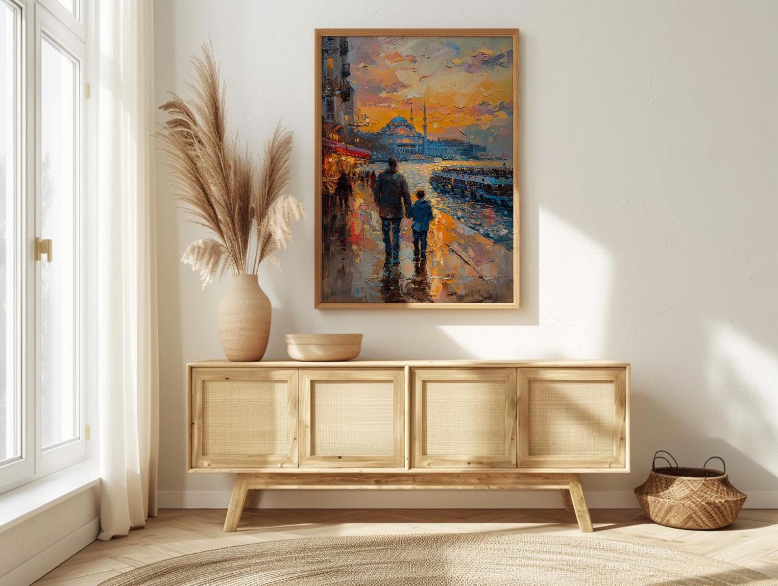 Istanbul Poster, Father And Son Night Art - Cityscape Wall Decor — view 4