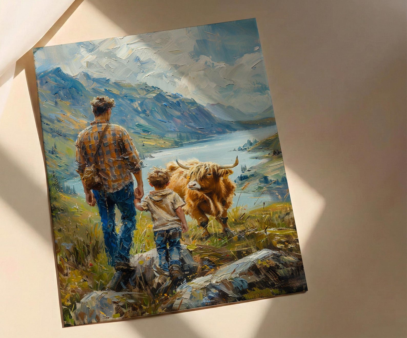 Scottish Highlands Poster, Father And Son Art - Dad Birthday Gift — view 2