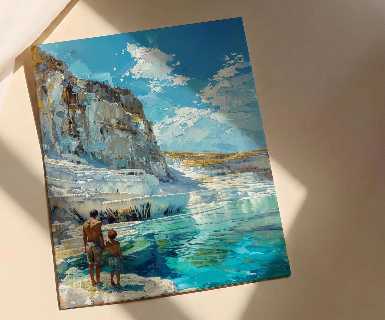 Pamukkale Turkey Poster, Father And Son Art - Travel Lover Gift — view 2