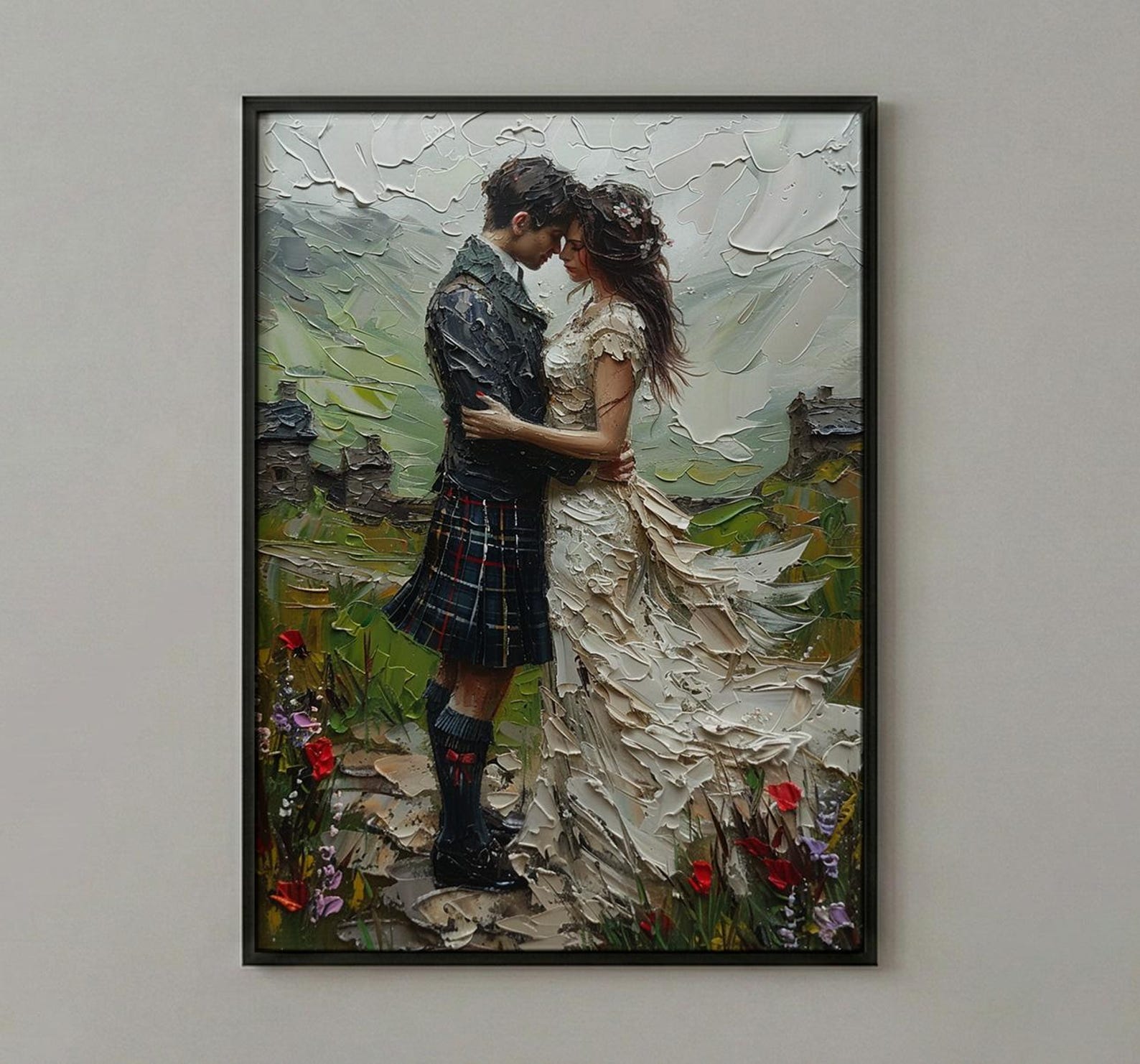 Scottish Castle Wedding Art, Highland Decor - European Heritage
