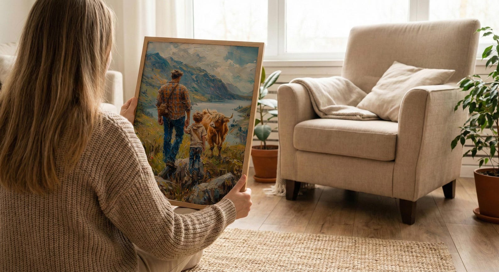 Scottish Highlands Poster, Father And Son Art - Dad Birthday Gift — view 6