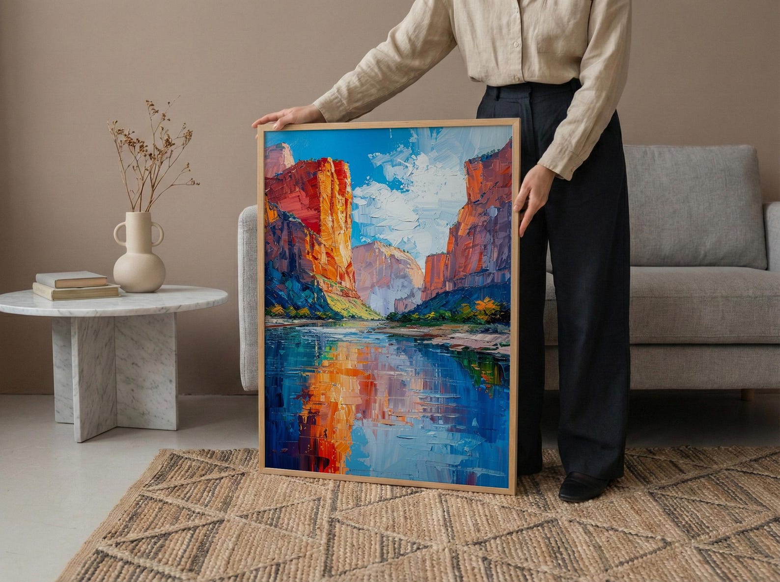 Zion National Park Wall Art, Desert Oasis Decor - Red Rock Landscape — view 6