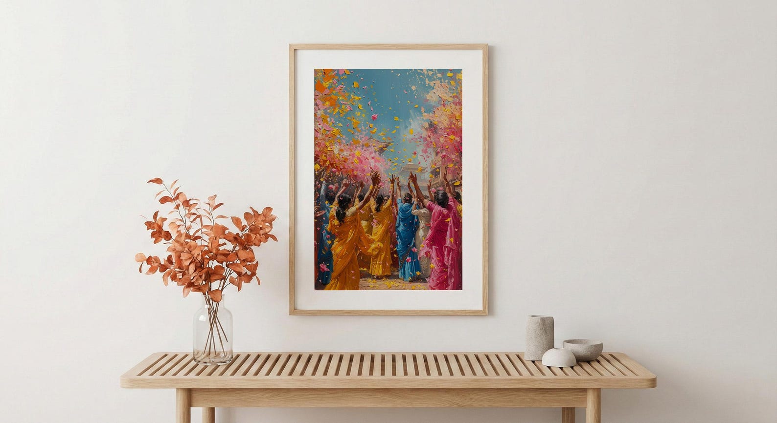 Haldi Festival Art, Indian Holi Decor - Joyful Newlywed Gift — view 5