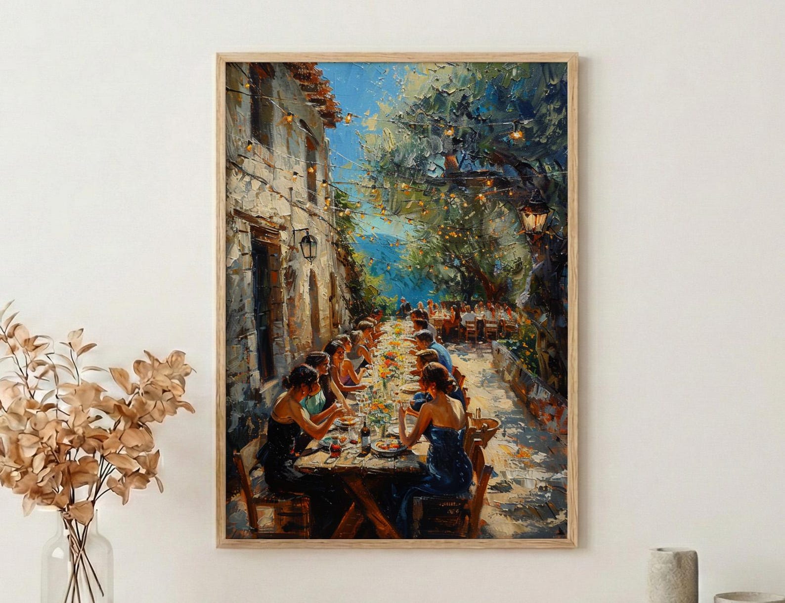 Tuscany Wedding Feast Art, Rustic Italian Decor - European Wedding Gift