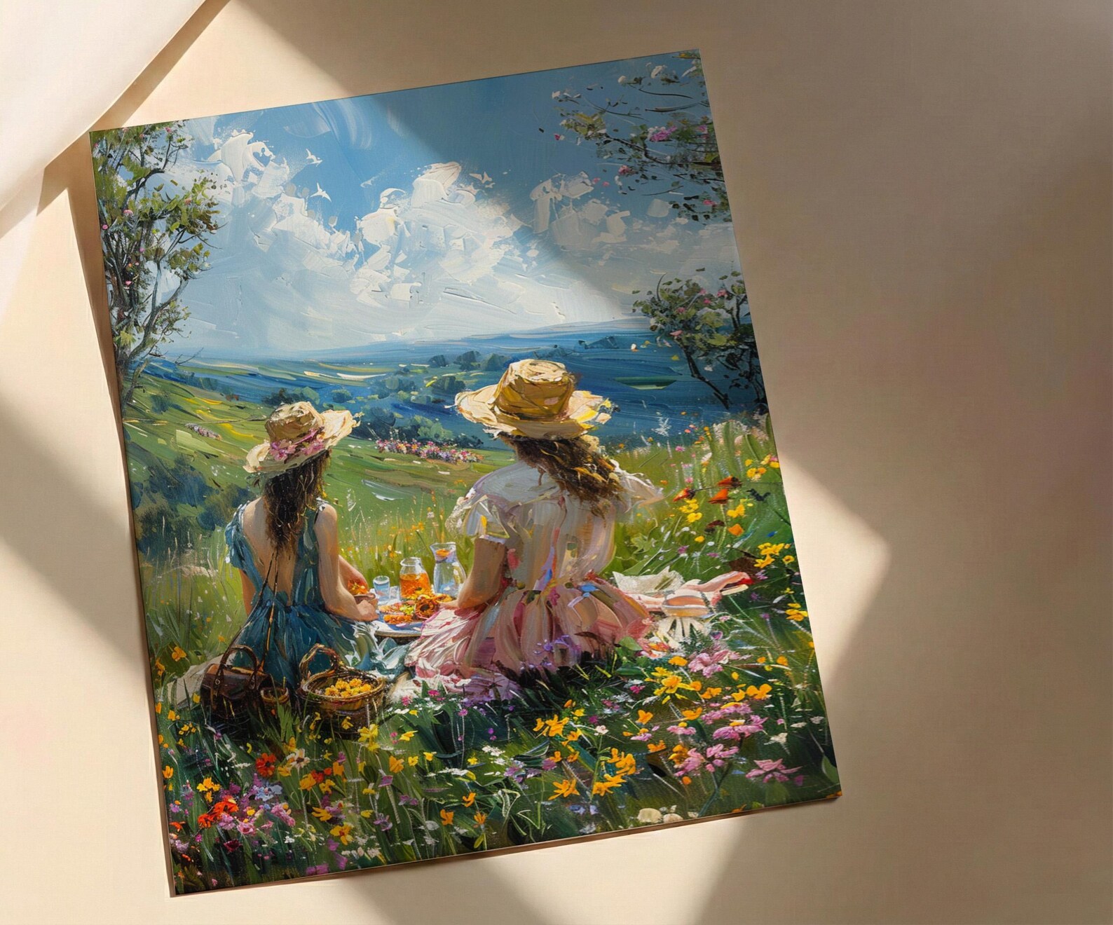 Americana Picnic Wall Art, Summer Family Decor - 4th of July Landscape Print — view 2