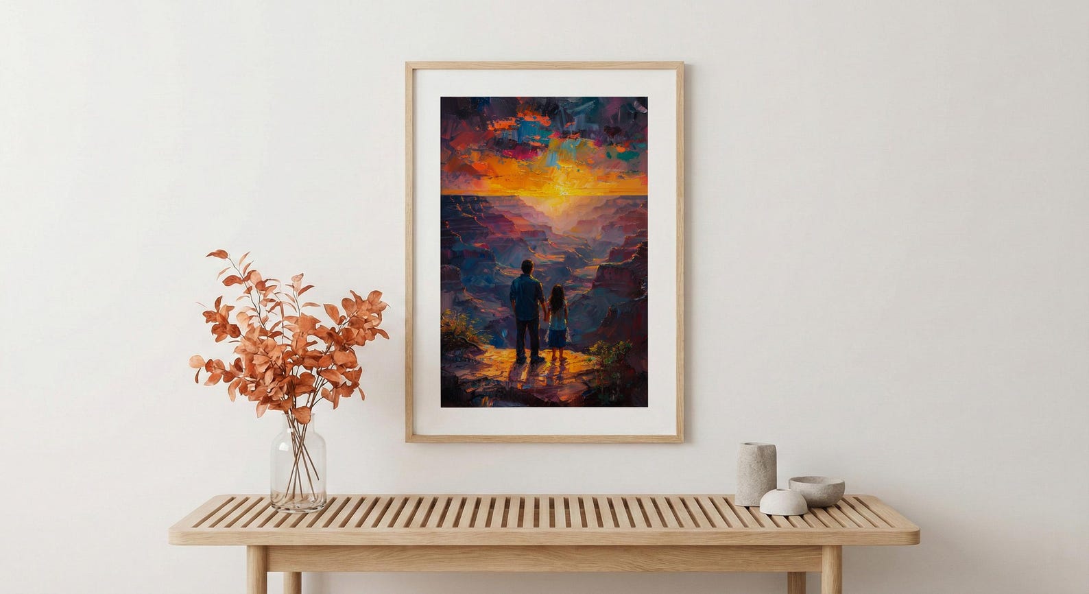 Grand Canyon Art Print, Father And Daughter Decor - Desert Sunset Landscape — view 5