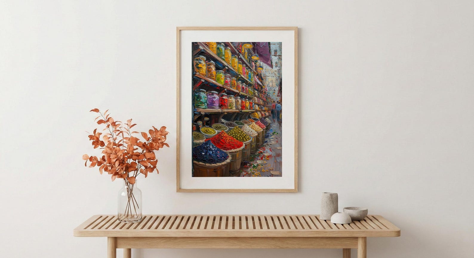 Vienna Market City Poster, Austria Food Home Decor - Vibrant Exotic Spice Aisle Summer Picture — view 5