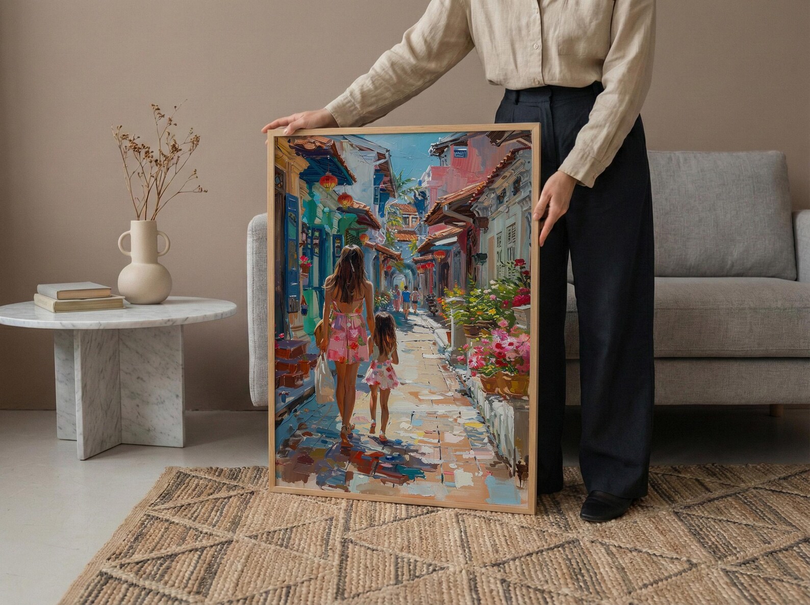 Penang Malaysia Print, George Town Wall Art, Mothers Day Gift From Daughter, Museum Quality Decor, Mother Daughter Poster — view 5