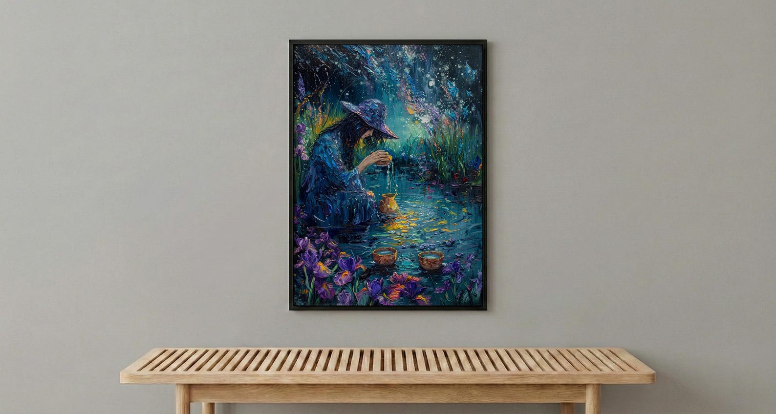 The Star Tarot Poster, Purple Iris Spring Wall Art - Spiritual Gift — view 4