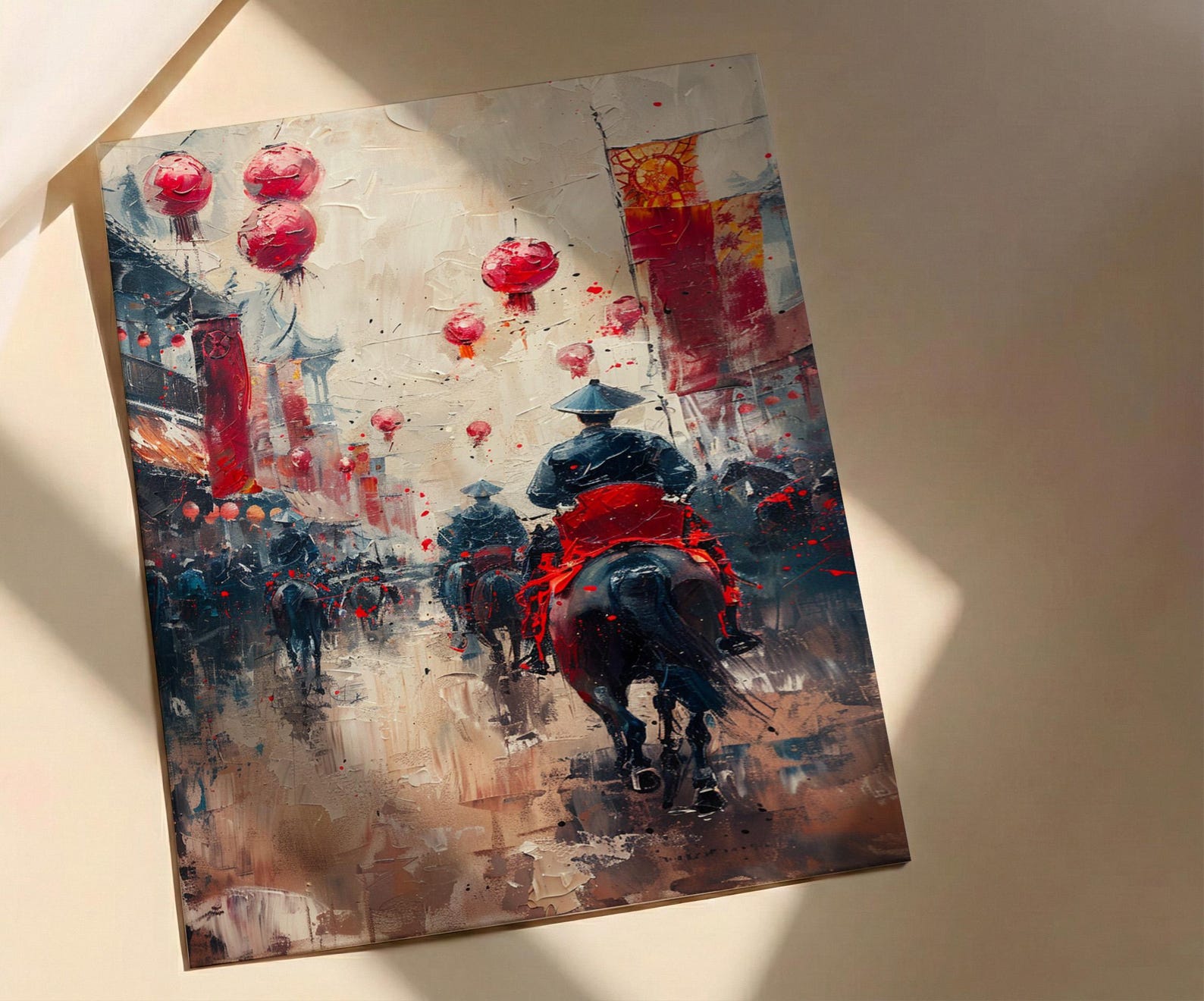 Chinese Wedding Procession Art, Red Sedan Chair Decor - Asian Wedding Gift — view 3