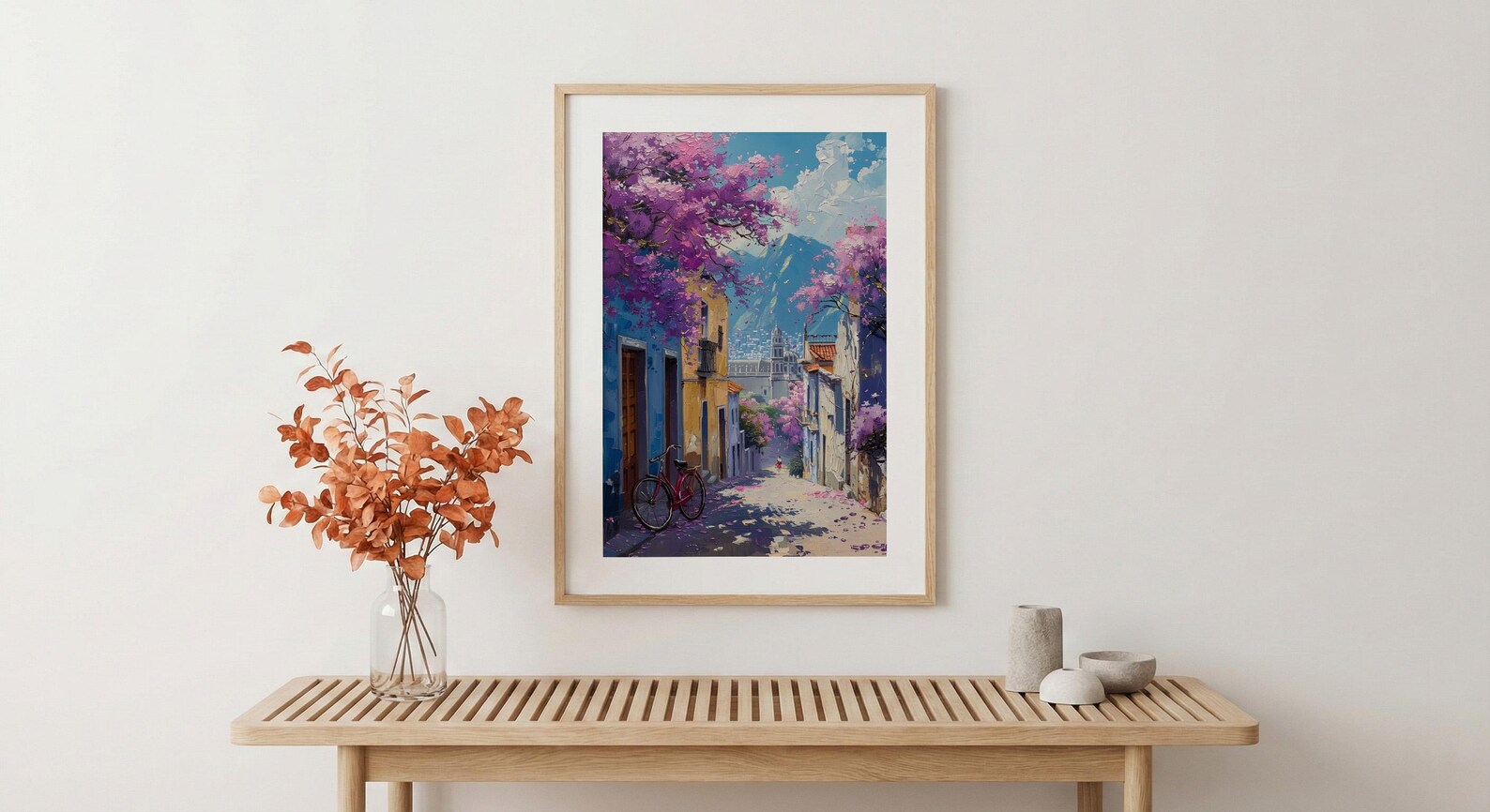 Mexico City Art Print, Purple Spring Decor - Jacaranda Landscape — view 4