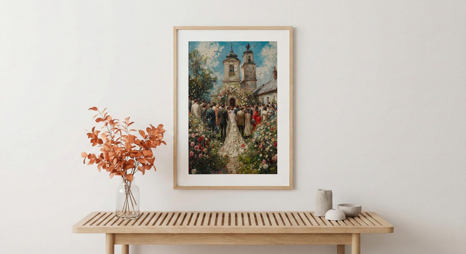 English Garden Wedding Art, British Manor Decor - Newlywed Gift — view 4