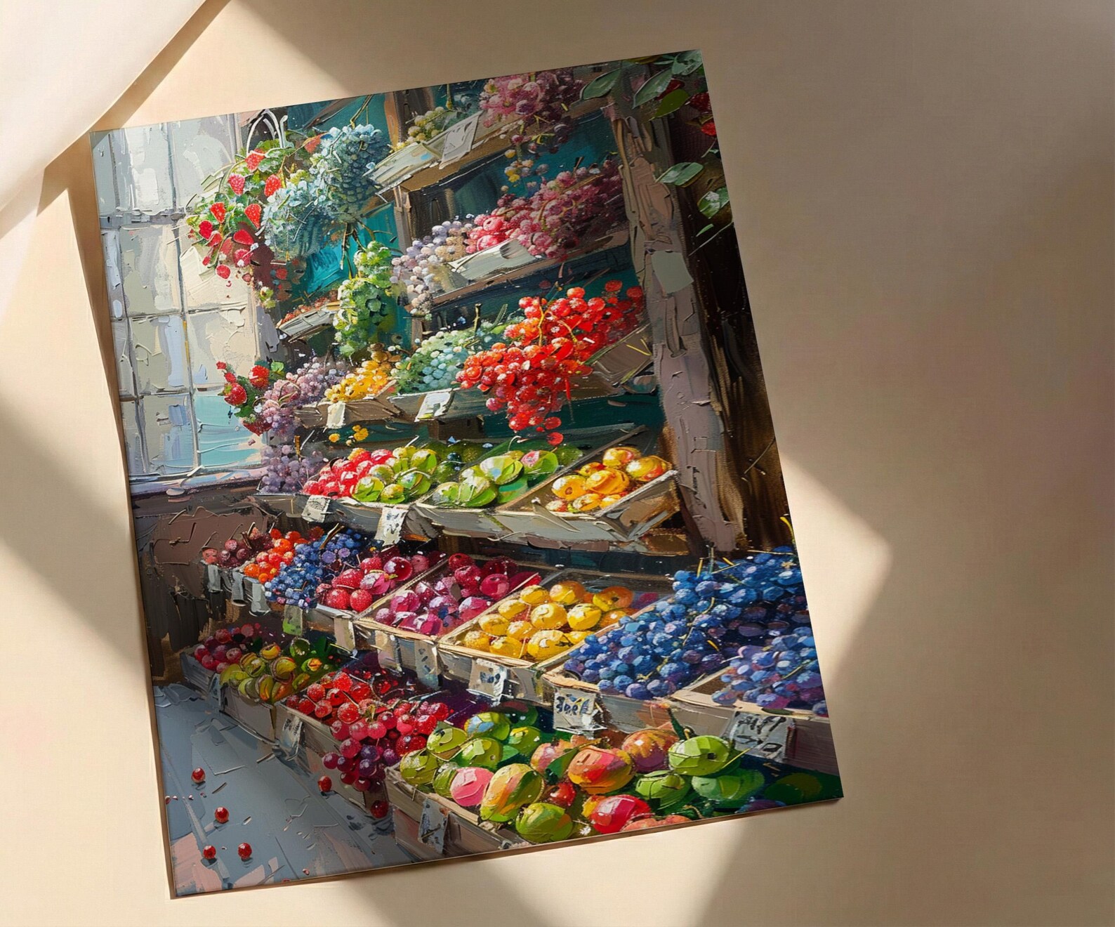 Adelaide Food Market Wall Art, Summer Fruit Home Decor - Historic City Morning Town Landscape — view 4