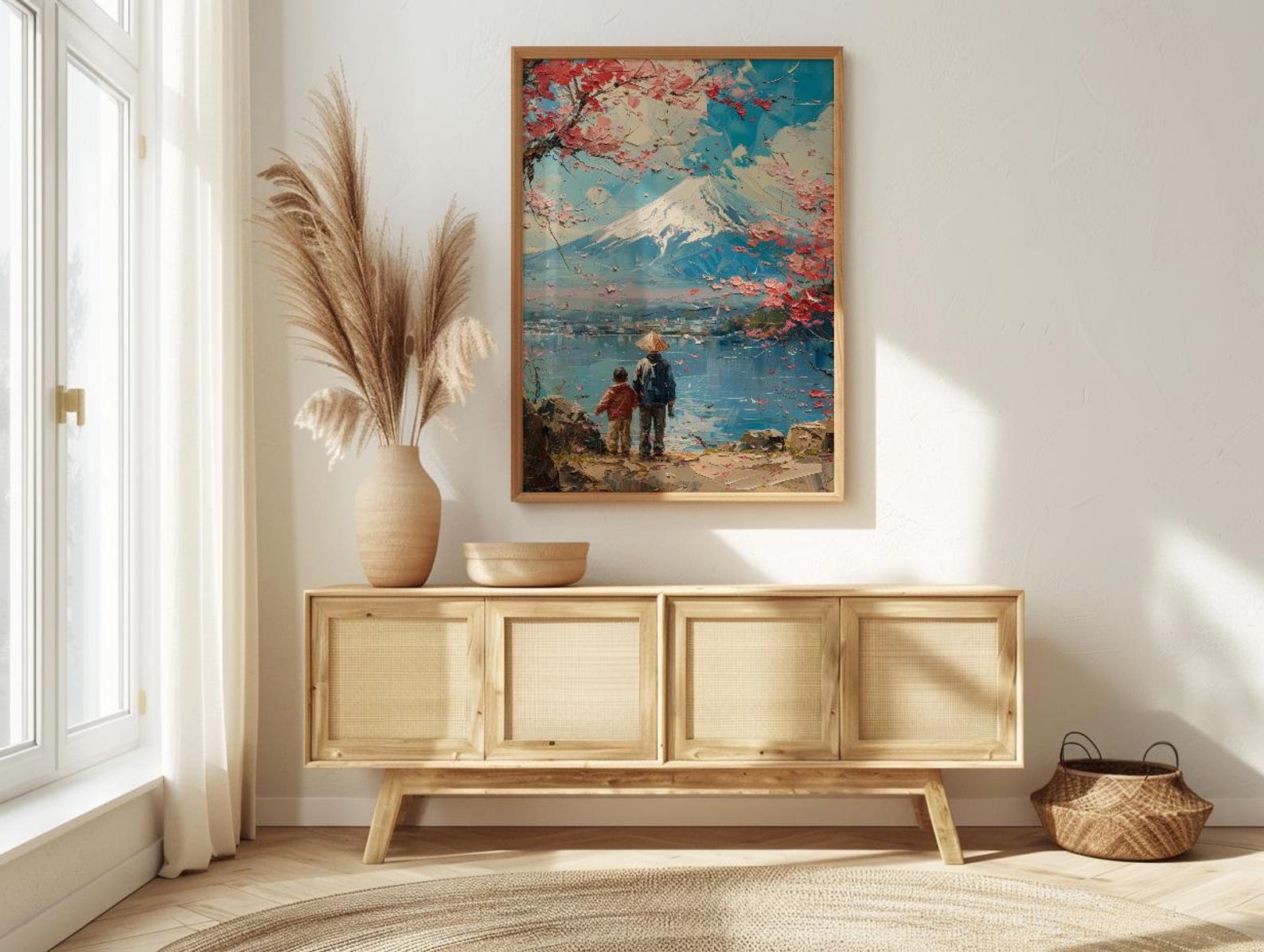 Mount Fuji Art Print, Father And Son Landscape Poster - Fathers Day Gift — view 3