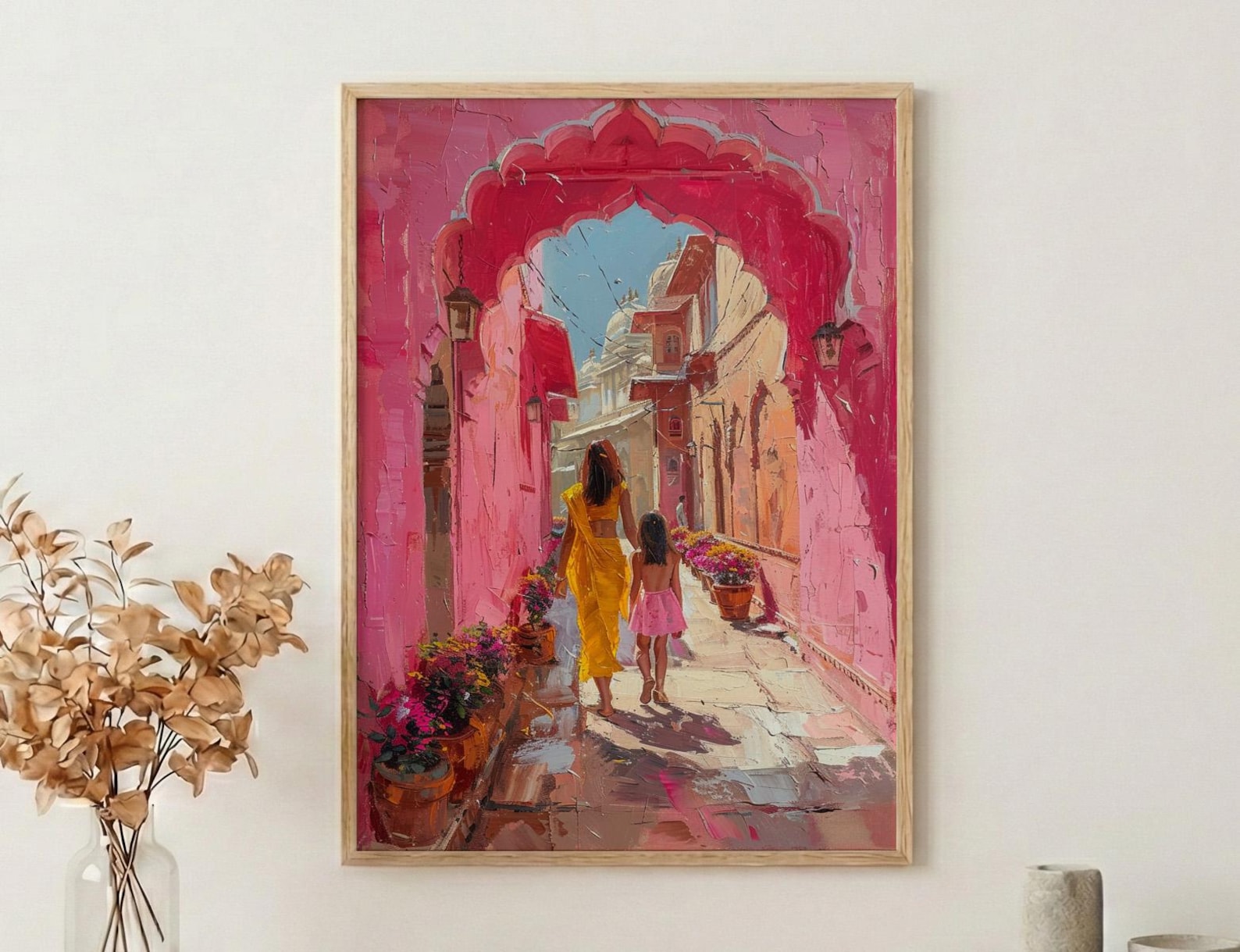 Jaipur India Art Print, Mothers Day Gift From Daughter, Pink City Wall Art, Mother Daughter Poster, Shipped Wall Art