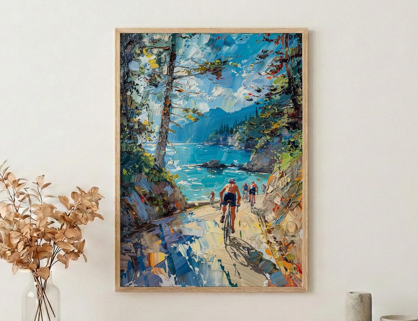 Vancouver Stanley Park Poster, Canadian Coastal City Decor - Lush Green Pine Summer View