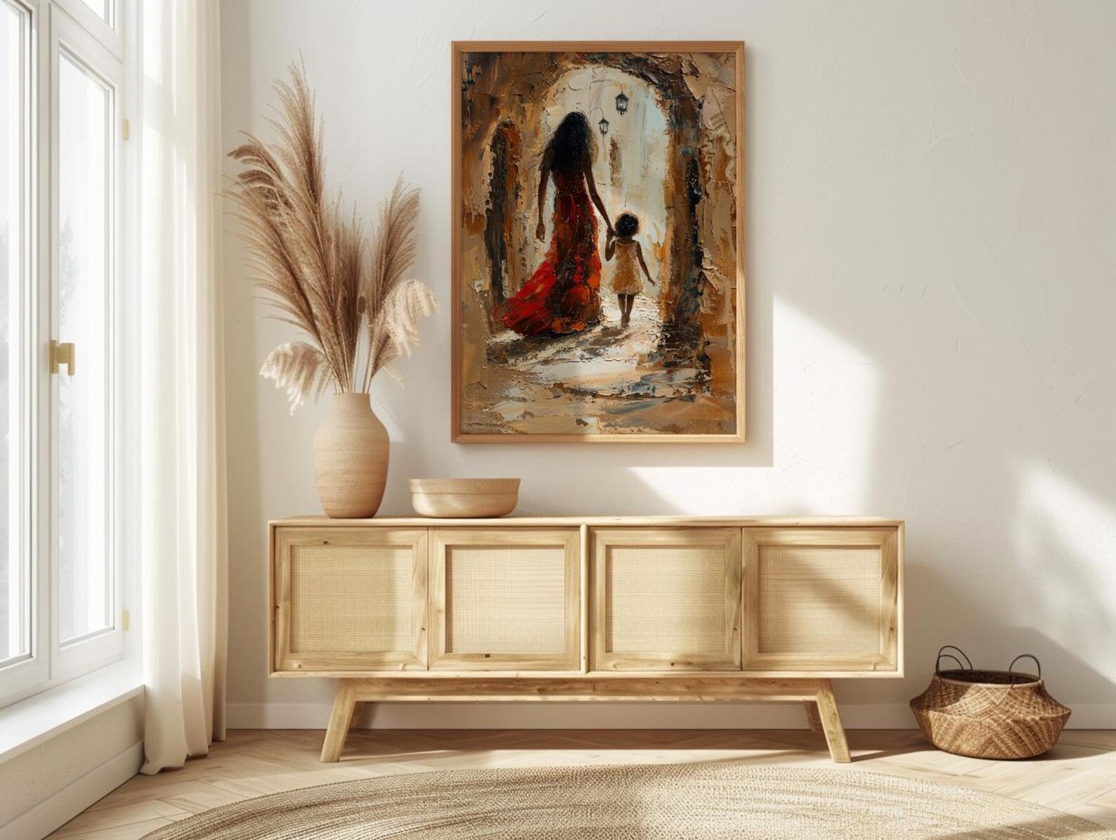 Kenya Lamu Old Town Art Print, Mothers Day Gift From Daughter, Coastal Street Wall Art, Mother Daughter Poster, African Decor — view 4