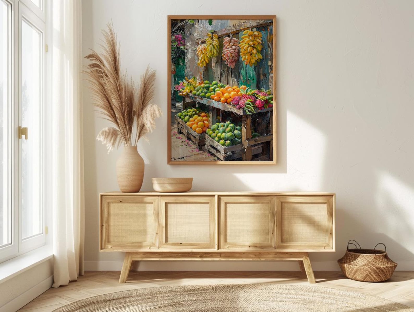 Textile Dyeing Poster, Colorful Fabric Decor - African Plaza Art — view 4