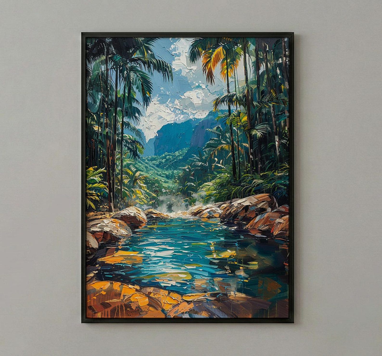 Arenal Volcano Art Print, Costa Rica Wall Decor - Tropical Hot Spring — view 2