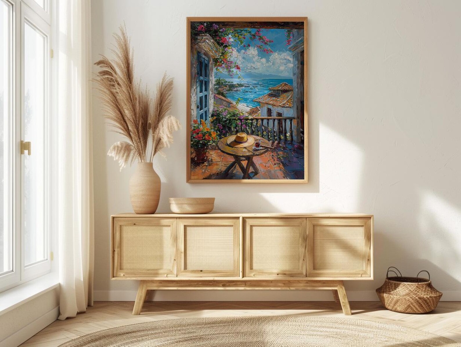 Panama Window Art Print, Old City Decor - Cigar Colonial Landscape — view 2