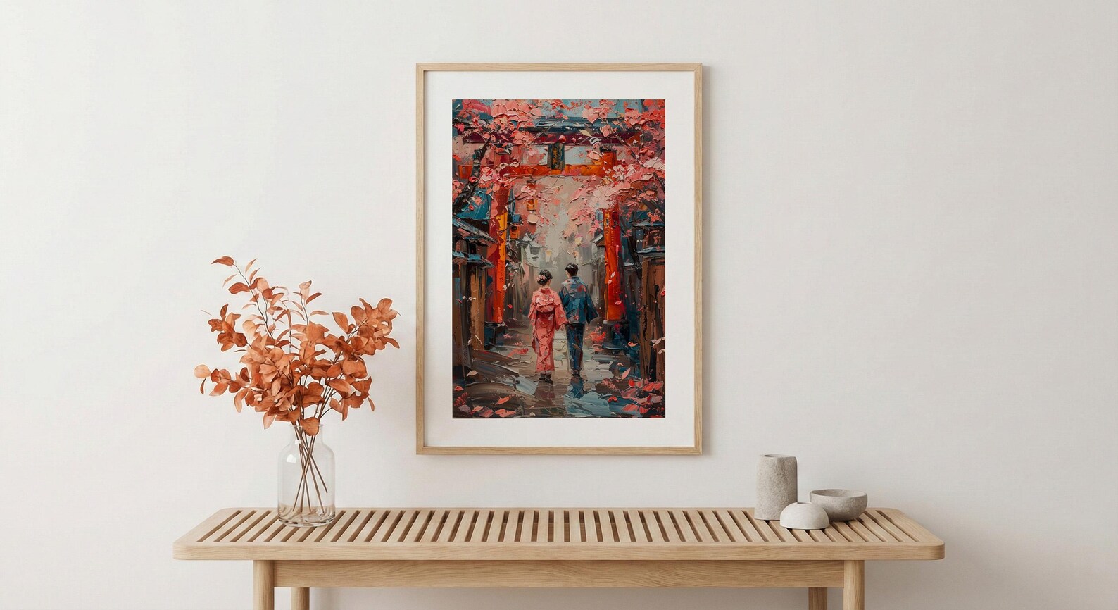 Japanese Torii Gate Poster, Cherry Blossom Art Print - Anniversary Gift — view 5