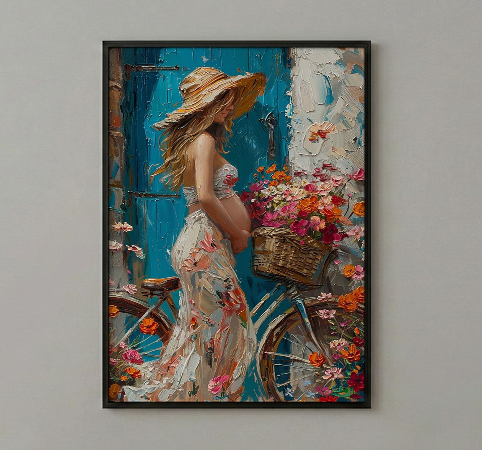 European Village Wall Art, Pregnant Mom Decor - New Mom Gift — view 3