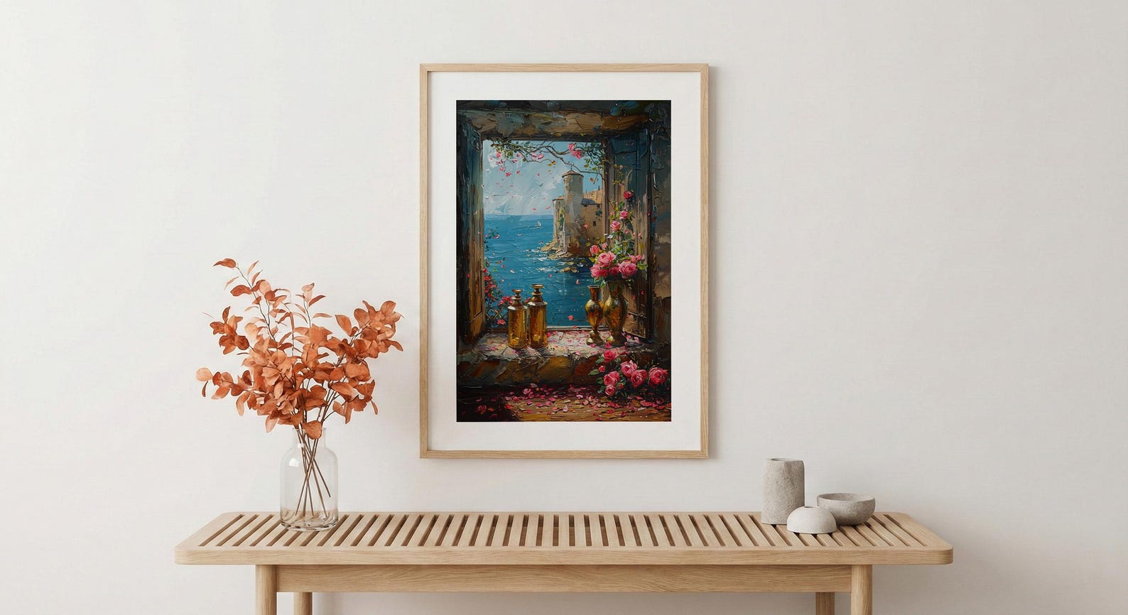 Fantasy Wall Art, Alchemist Window Art Print, Medieval Tower Poster, Golden Chalice Decor, Magical Romance Painting — view 5