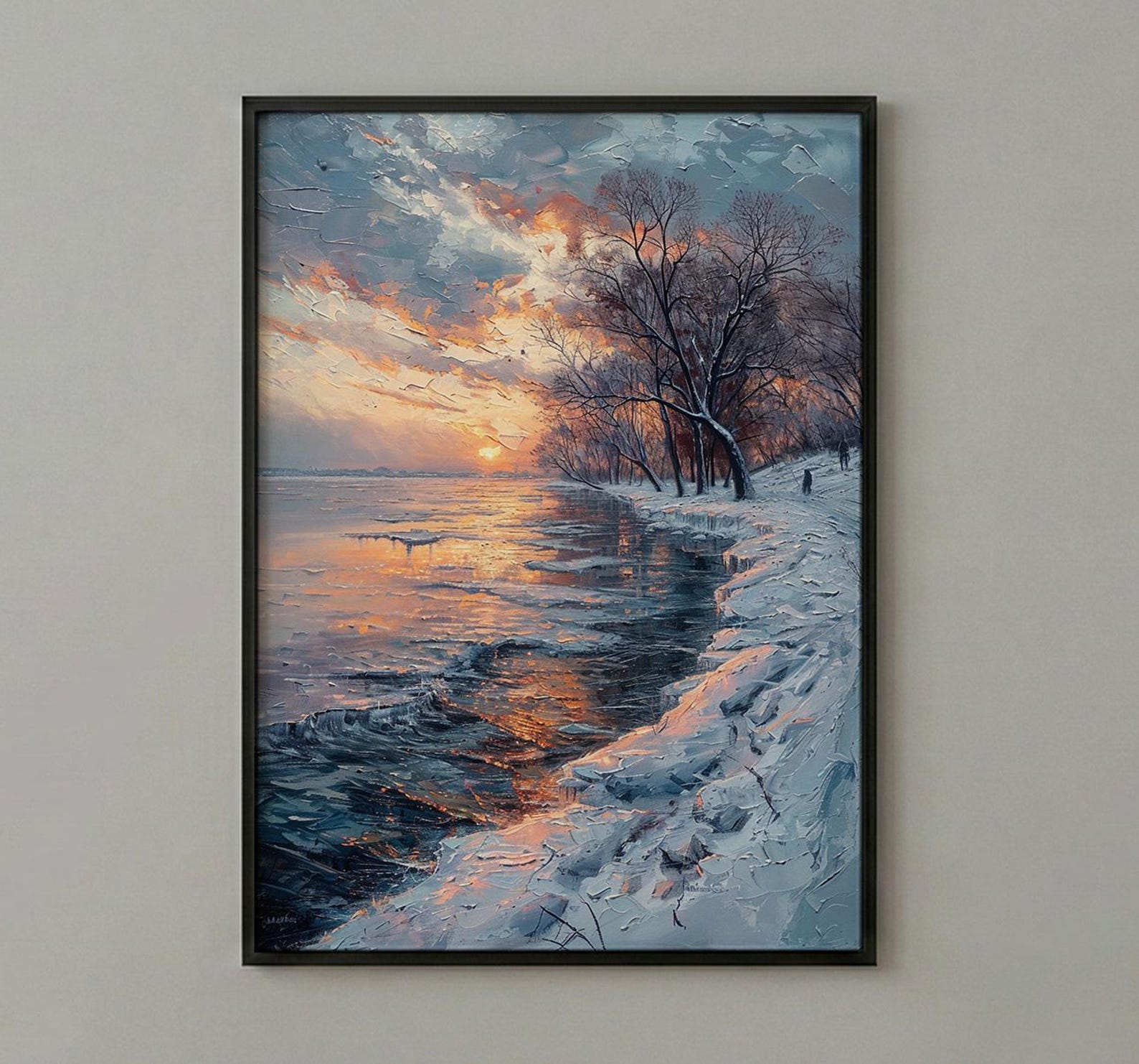 Delaware River Poster, Winter Americana Decor - Historic Landscape Art — view 3