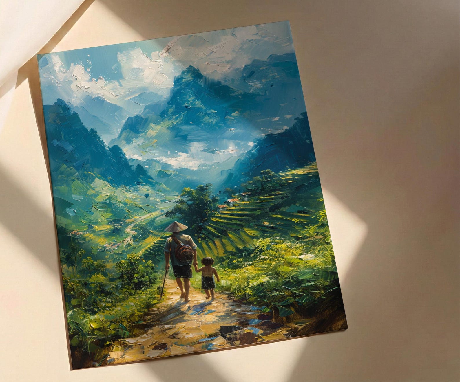 Vietnam Landscape Art Print, Father And Son Poster - Gift For Dad — view 2