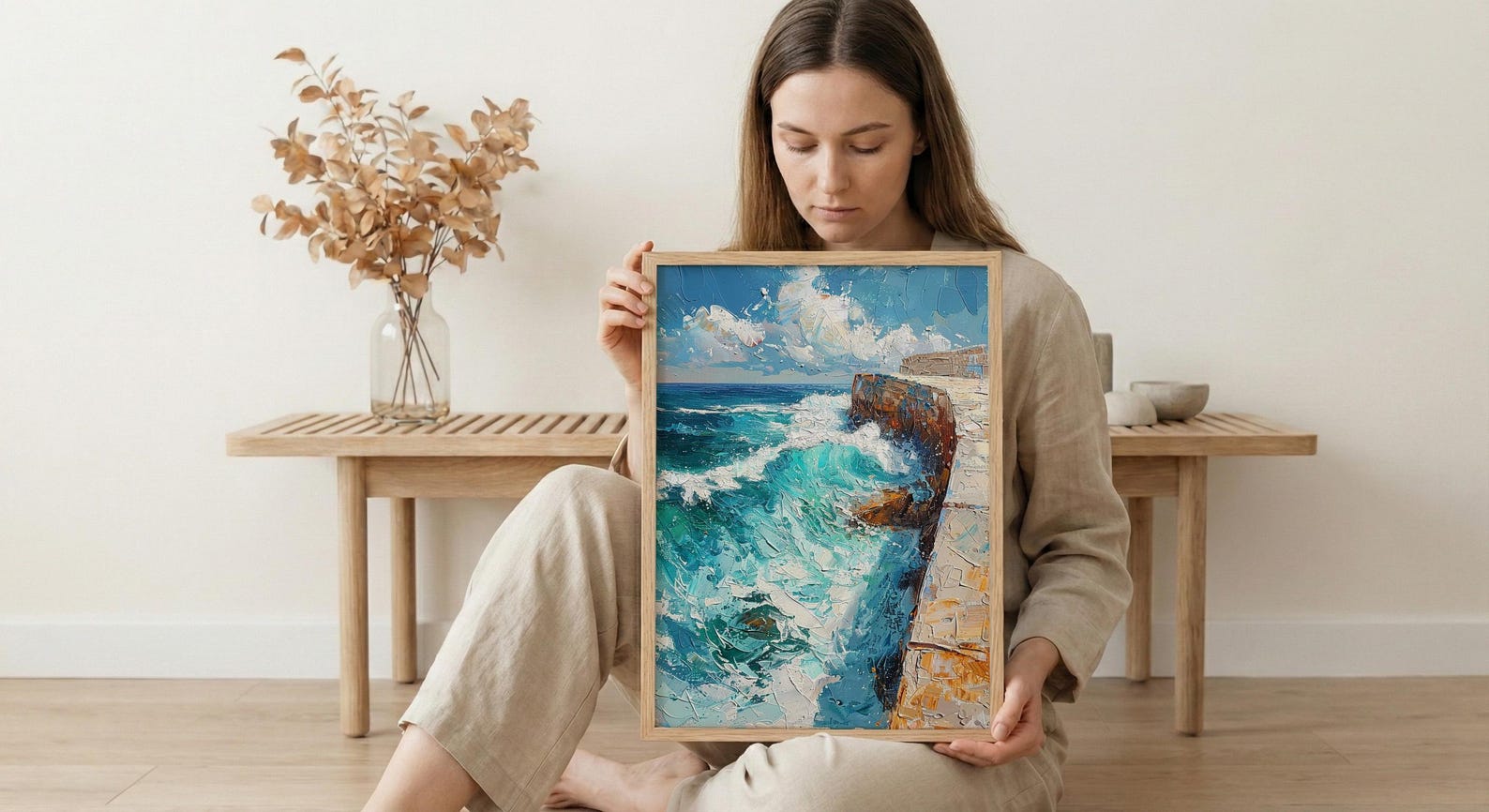Bondi Beach Iceberg Ocean Poster, Summer Travel Home Decor - Vibrant Turquoise Coast Summer Picture — view 5