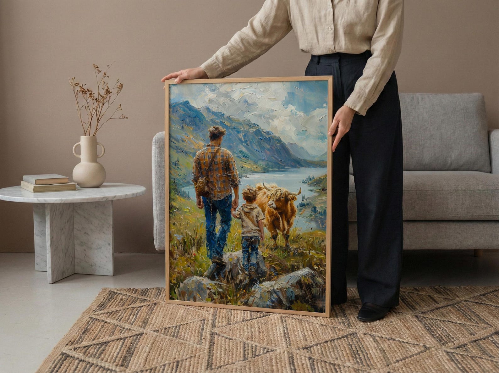 Scottish Highlands Poster, Father And Son Art - Dad Birthday Gift — view 5
