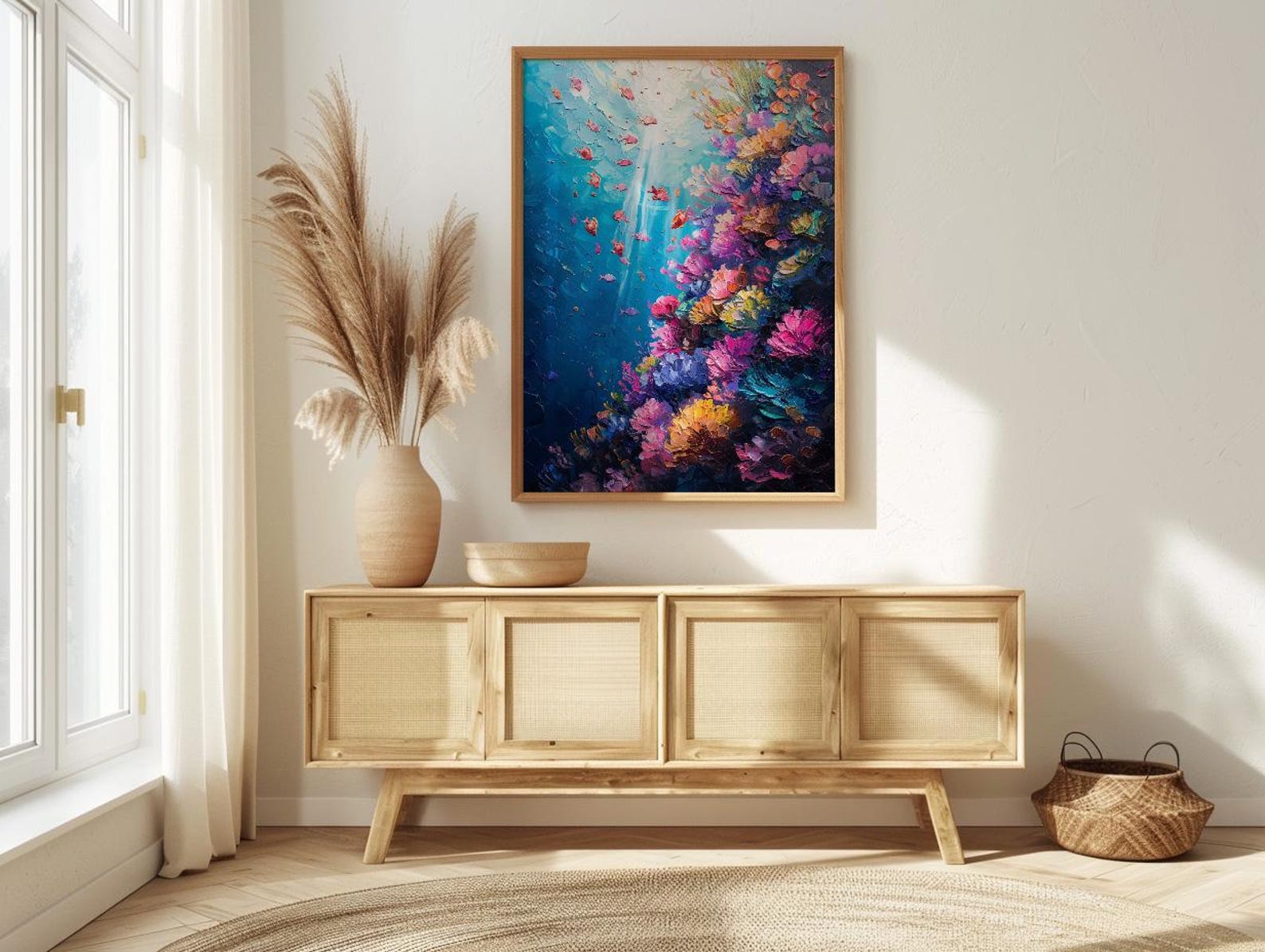 Roatan Coral Reef Art Print, Honduras Travel Decor - Ocean Wall Art — view 4