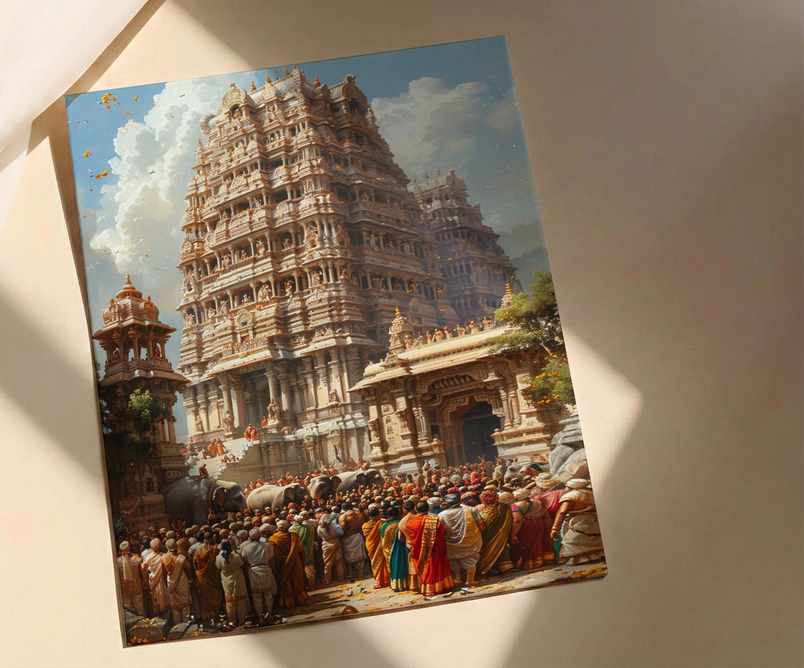 South Indian Wedding, Kerala Temple Decor - Cultural Wall Art — view 3