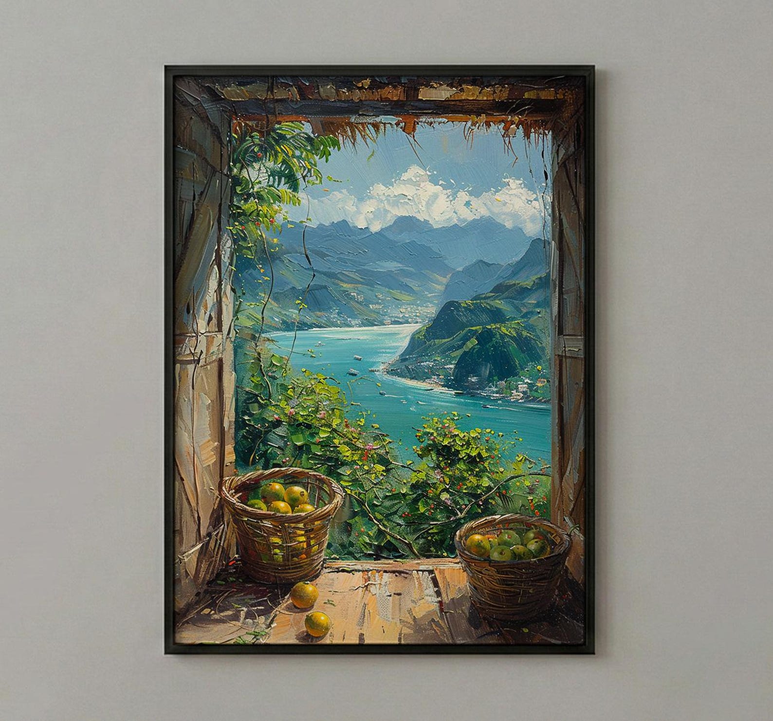 Philippines Window Poster, Chocolate Hills Decor - Tropical Mango Art — view 2