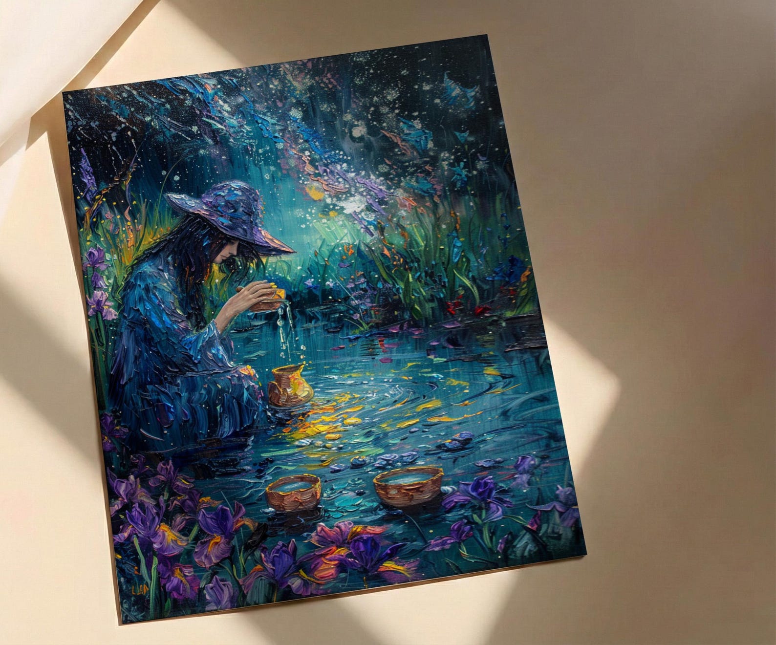 The Star Tarot Poster, Purple Iris Spring Wall Art - Spiritual Gift — view 2