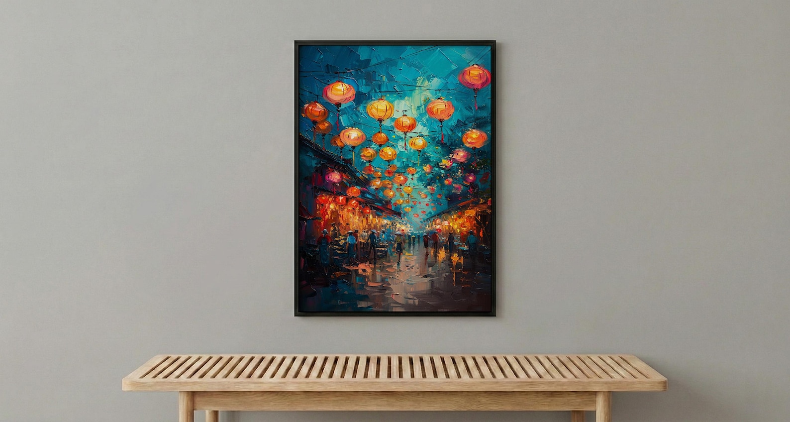 Hoi An Lantern Poster, Night Market Decor - Vietnam Street Art — view 4