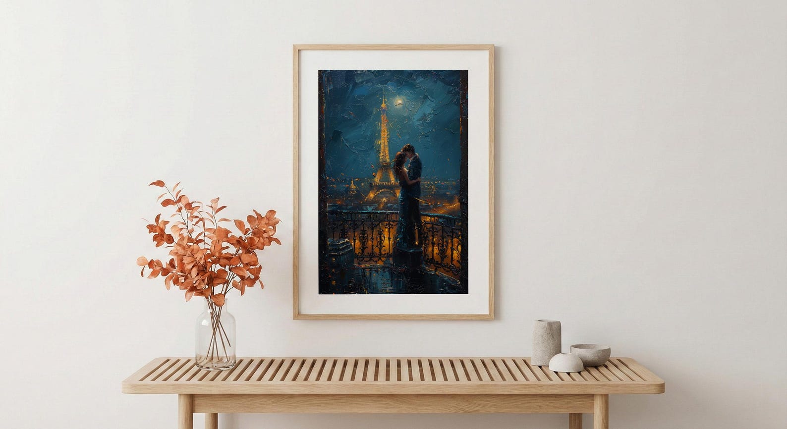 Paris Elopement Art, Eiffel Tower Decor - Romantic City Print — view 5