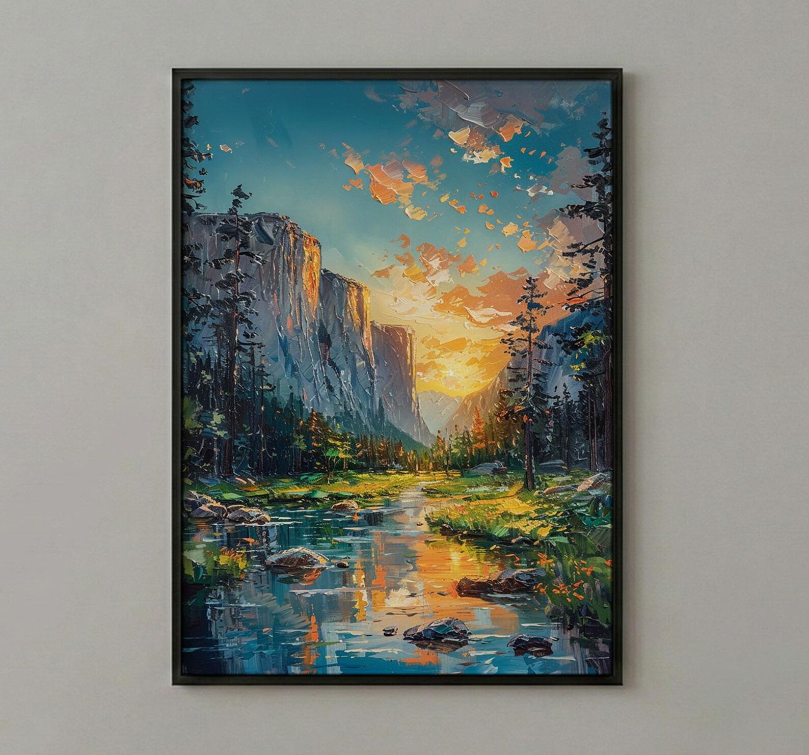 Yosemite Valley Art Print, National Park Decor - Majestic Nature Landscape — view 3