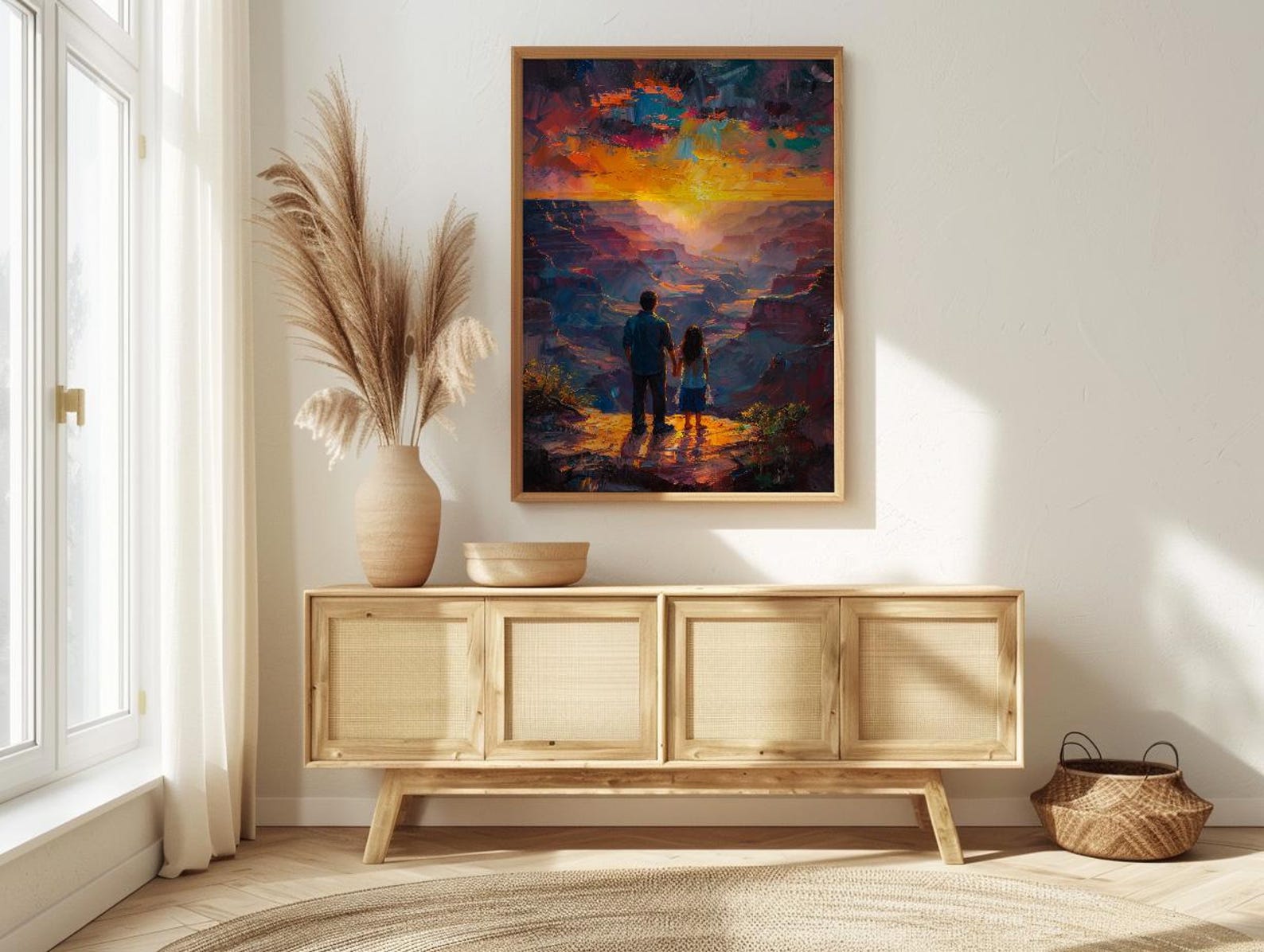 Grand Canyon Art Print, Father And Daughter Decor - Desert Sunset Landscape — view 4