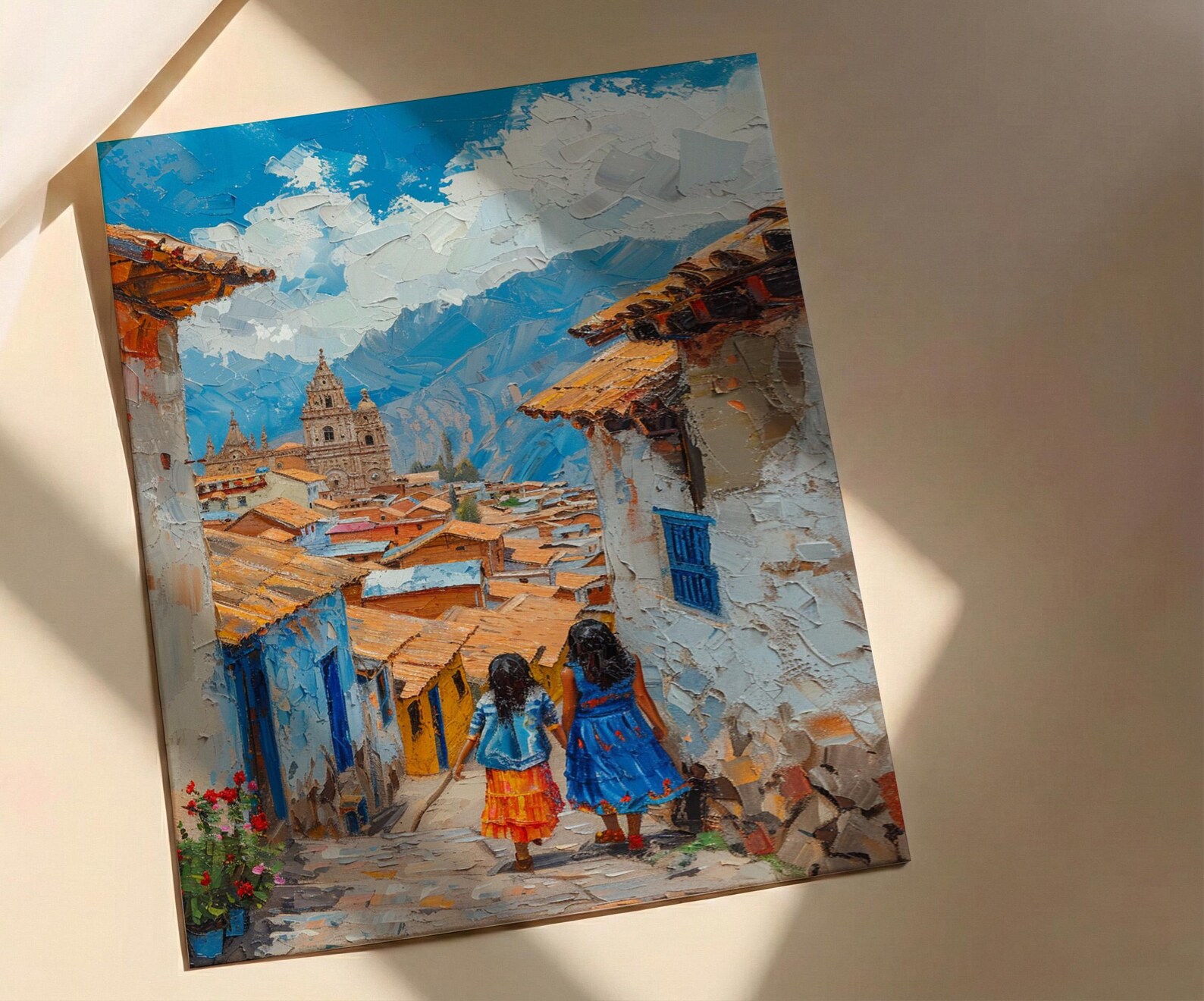 Cusco Peru Art Print, Andean Street Wall Art, Mothers Day Gift From Daughter, Mother Daughter Poster, Shipped Wall Art — view 2