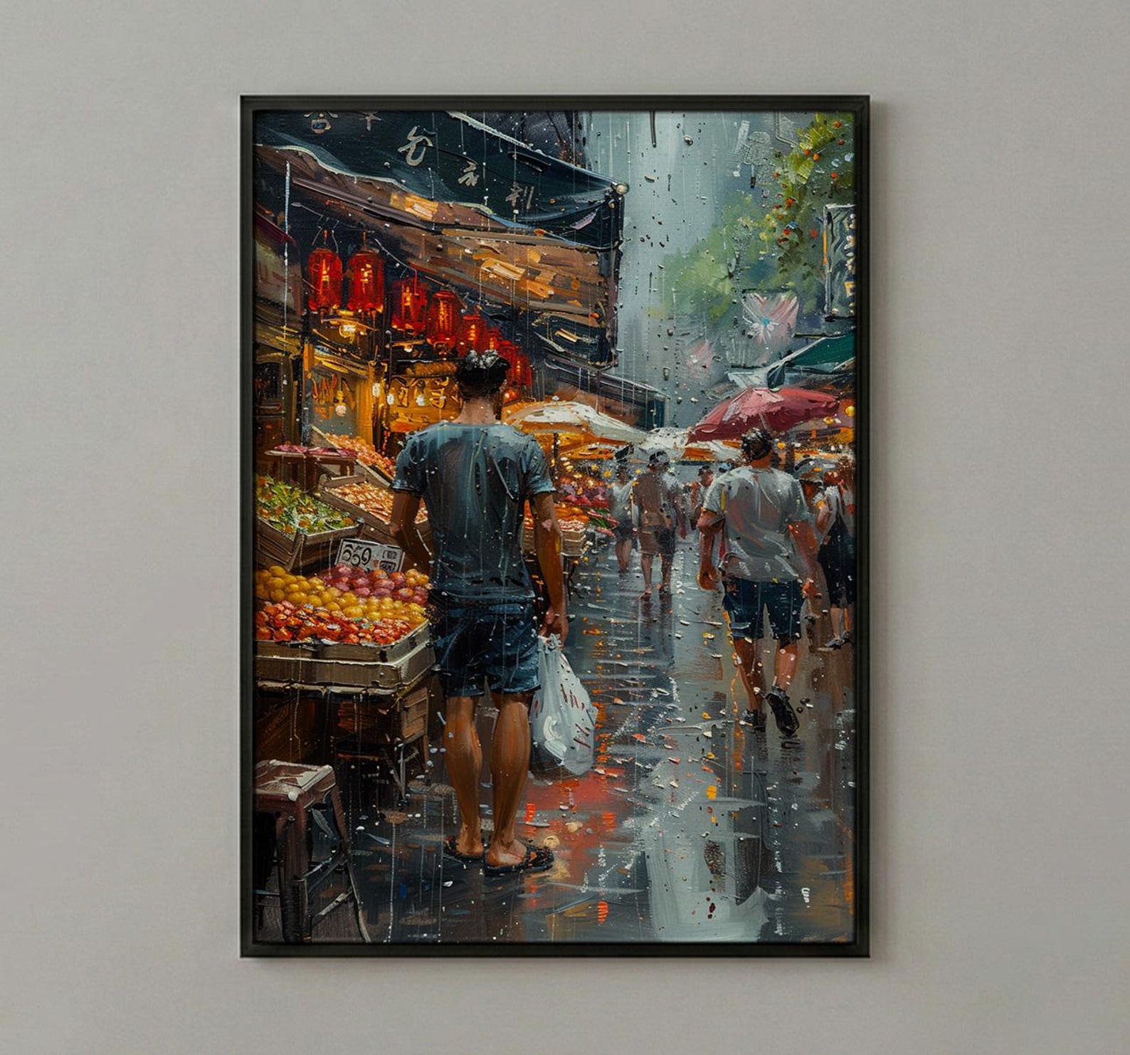 Melbourne Market Hall City Poster, Historic City Home Decor - Vibrant Australia Town Summer Landscape — view 2