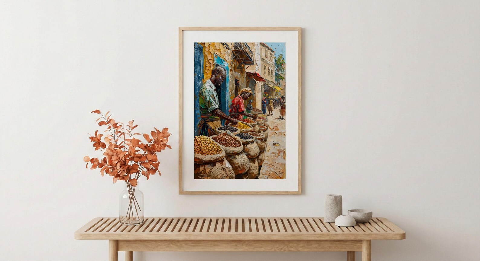 African Coffee Poster, Market Trader Decor - Roasted Bean Landscape — view 5